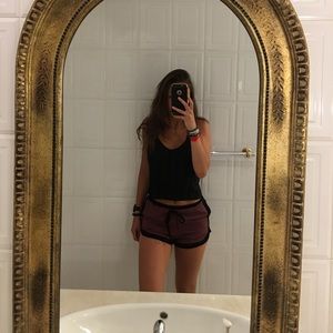 Black and maroon shorts